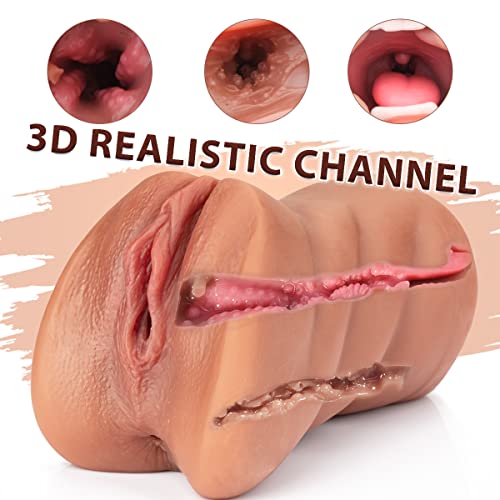 3-in-1-Pocket-Pussy-Male-Masturbators-with-Lifelike-Face-Sex-Doll-with-Realistic-Textured-Mouth-Vagina-and-Tight-Anus-Masturbator-Deep-Throat-Oral-Adult-Sex-Toys-for-Men-Masturbation-Brown-0-0