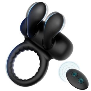 Vibrating Cock Ring with Bunny Ears Silicone Penis Ring Couple Vibrator with 10 Vibration Modes for Clitoris Testicles Stimulation Remote Control Rechargeable Sex Toys for Men Couples 0 Vibrating Cock Ring with Bunny Ears, Silicone Penis Ring Couple Vibrator with 10 Vibration Modes for Clitoris & Testicles Stimulation, Remote Control Rechargeable Sex Toys for Men Couples