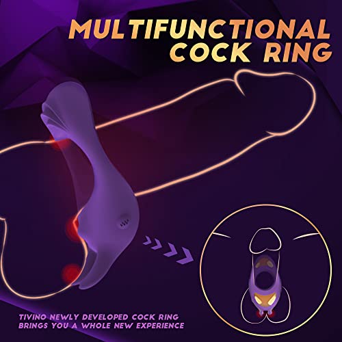 Vibrating-Cock-Ring-with-Rabbit-Design-Rechargeable-Penis-Ring-Vibrator-with-9-Vibration-Modes-TIVINO-Silicone-Male-Sex-Toy-for-Man-and-Couple-Play-0-0
