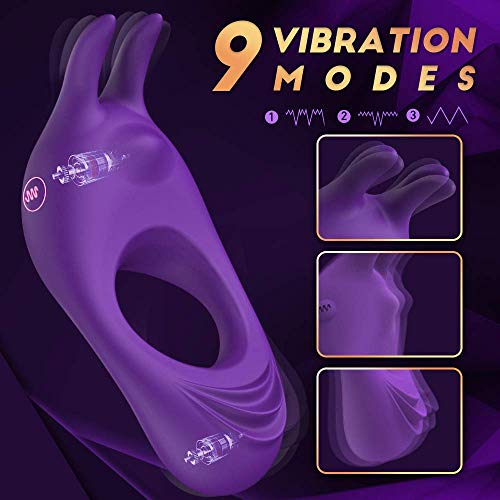Vibrating-Cock-Ring-with-Rabbit-Design-Rechargeable-Penis-Ring-Vibrator-with-9-Vibration-Modes-TIVINO-Silicone-Male-Sex-Toy-for-Man-and-Couple-Play-0-1