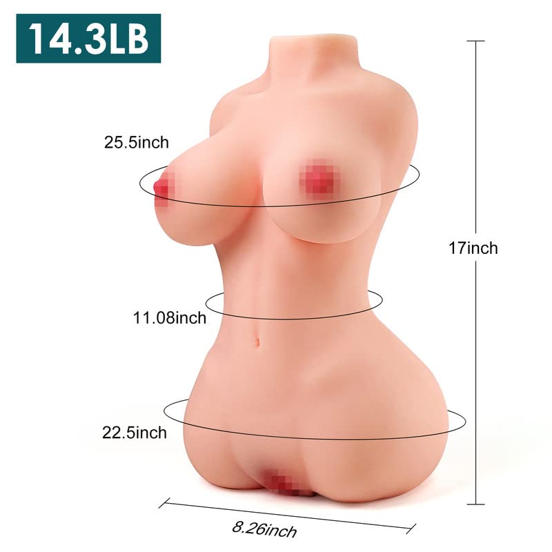 143LB-Sex-Doll-Male-Masturbator-Torso-Doll-Lifelike-Pocket-Pussy-Ass-for-Adult-Men-Masturbation-3D-Realistic-Textured-Virgin-Vagina-with-Anal-Channel-Soft-Big-Boobs-17x82x7-in-0-1