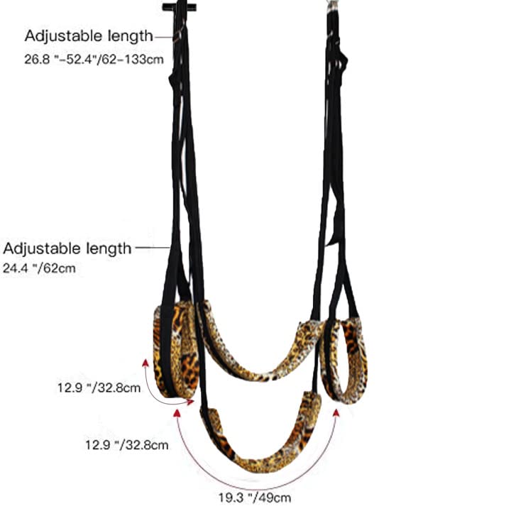 BDSM-Leopard-Print-Over-The-Door-Sex-SwingDoor-Swing-with-Padded-seatLeg-SupportsAdjustable-Straps-Holds-up-to-330-poundsBondage-Restraint-Toy-for-Adult-Couples-Easy-to-Install-0-2