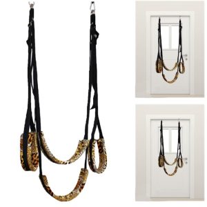 BDSM Leopard Print Over The Door Sex SwingDoor Swing with Padded seatLeg SupportsAdjustable Straps Holds up to 330 poundsBondage Restraint Toy for Adult Couples Easy to Install 0 BDSM Leopard Print Over-The-Door Sex Swing,Door Swing with Padded seat,Leg Supports,Adjustable Straps, Holds up to 330 pounds,Bondage Restraint Toy for Adult Couples, Easy to Install