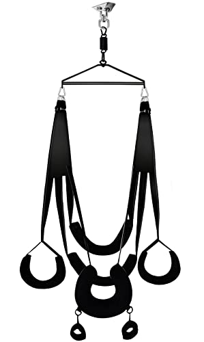 BELSIANG Adult Sex Swing and 360 Degree Spinning Indoor Swing Sex Swing Set with Premium Paint Stand and Widened Thick Comfortable Swing for Couples Ceiling Pillow Extreme Version Black 0 BELSIANG Adult Sex Swing and 360 Degree Spinning Indoor Swing, Sex Swing Set with Premium Paint Stand and Widened Thick Comfortable Swing for Couples Ceiling (Pillow Extreme Version, Black)