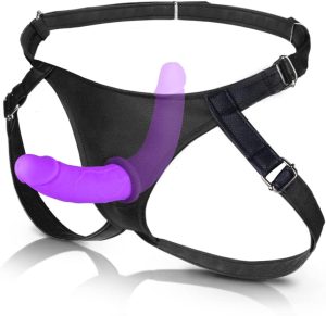 51B99EbHKyL. AC SL1100 Harness Strap on Silicone Dildo Adult Sex Toy G spot Stimulator Detachable Double Dildos Vagina Massager Female Masturbator for