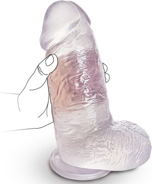 51BV2VKWyL. AC SL1000 2.7” Diameter Huge Clear Dildo, Realistic Thick Dildos with Powerful Suction Cup, Giant Size G-spot Penis Dildo for Advanced