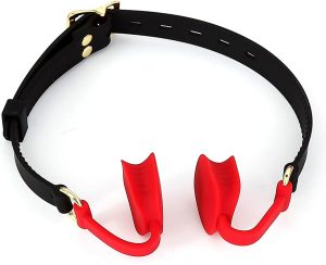 51s51F5ZUIL. AC SL1200 Silicone Open Mouth Gag Muzzles for Sex, Bondage Restraints Toys Open Mouth Sex Gag Muzzles (Black-1)