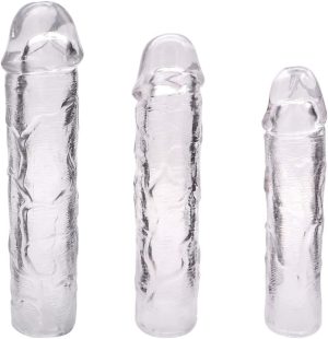 6119xLlLqsL. AC SL1200 Reusable Penis Sleeve Extender Ultra-Soft Extension Sex Toy Cock Enlarger Condom Sheath Delay Ejaculation Toys Men (3pcs