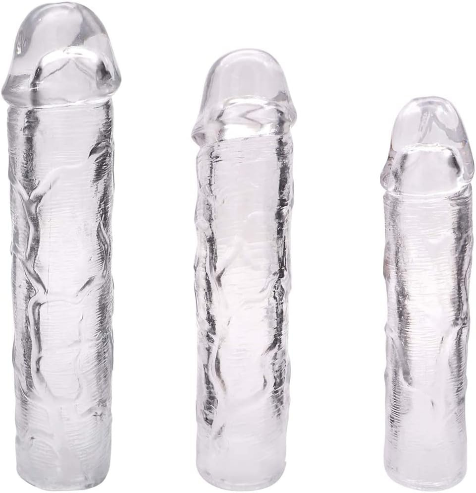 Reusable Penis Sleeve Extender Ultra-Soft Extension Sex Toy Cock Enlarger Condom Sheath Delay Ejaculation Toys Men (3pcs