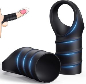 613UwE5rN8L. AC SL1500 Ribbed Penis Sleeve Couples Sex Toys - Male Sex Toys Cock Sleeve with Penis Ring for Sex Games, Silicone Cock Ring Penis