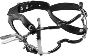 81Cb4SyyWrL. AC SL1500 Master Series Jennings Hinge and Ratchet Wide Mouth Gag with Adjustable Strap
