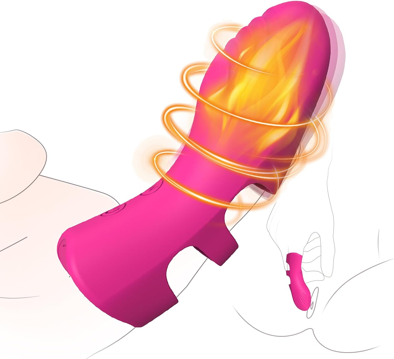 Finger Vibrator Adult Sex Toys for Women, Adult Toys with 10 Vibrations & Heating Function Clitoral G-Spot Nipple Vibrators,