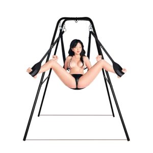 Sex Swing Stand with Sex Sling for Men Women&Couples,Adjustable Angle Sex Swing,Heavy Duty Steel Frame,Sex Furniture for Bedroom
